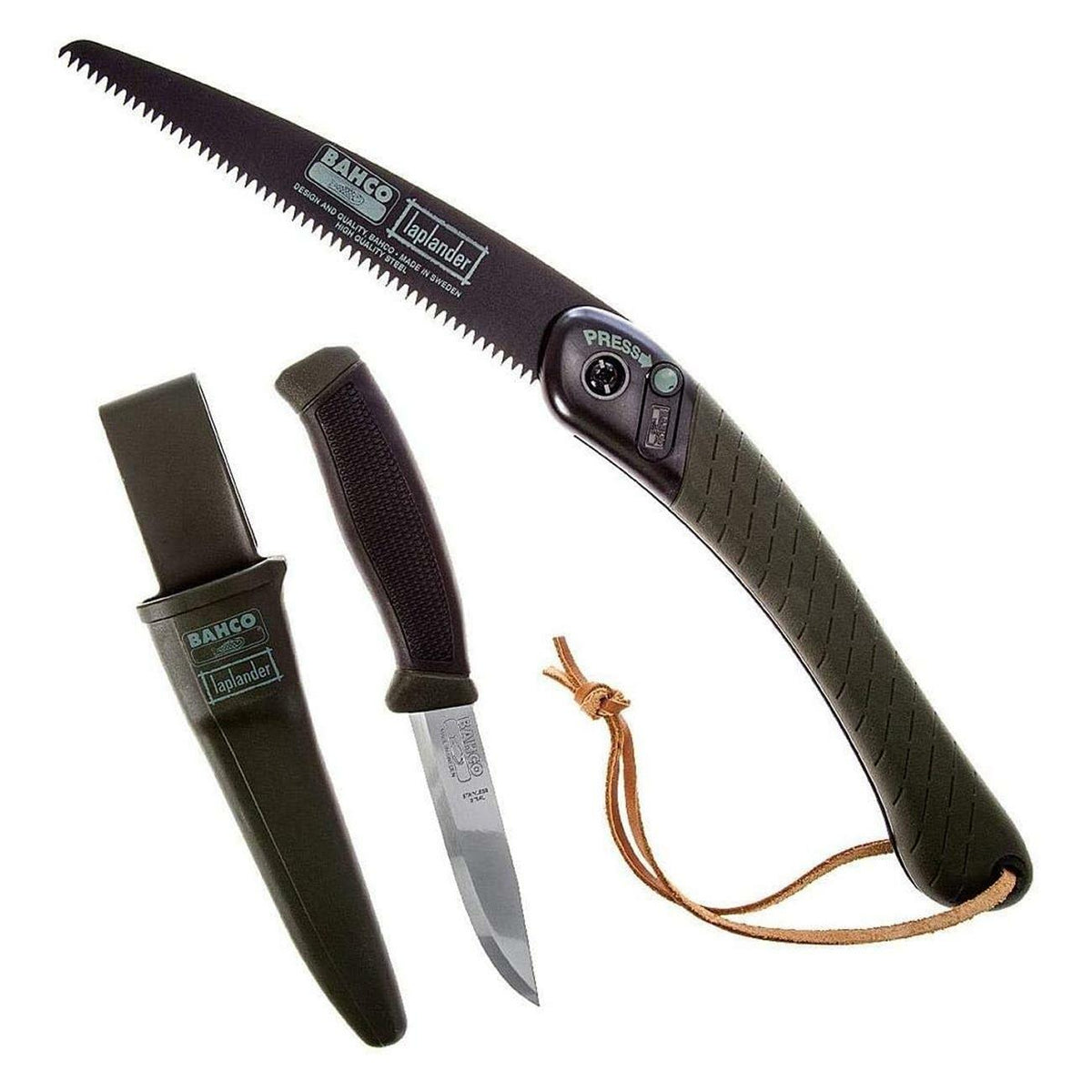 Bahco BAHLAPKNIFE Bahco Foldable Saw and Knife Laplander Set with Dual-Component Handle  (2-Piece) BAHCO