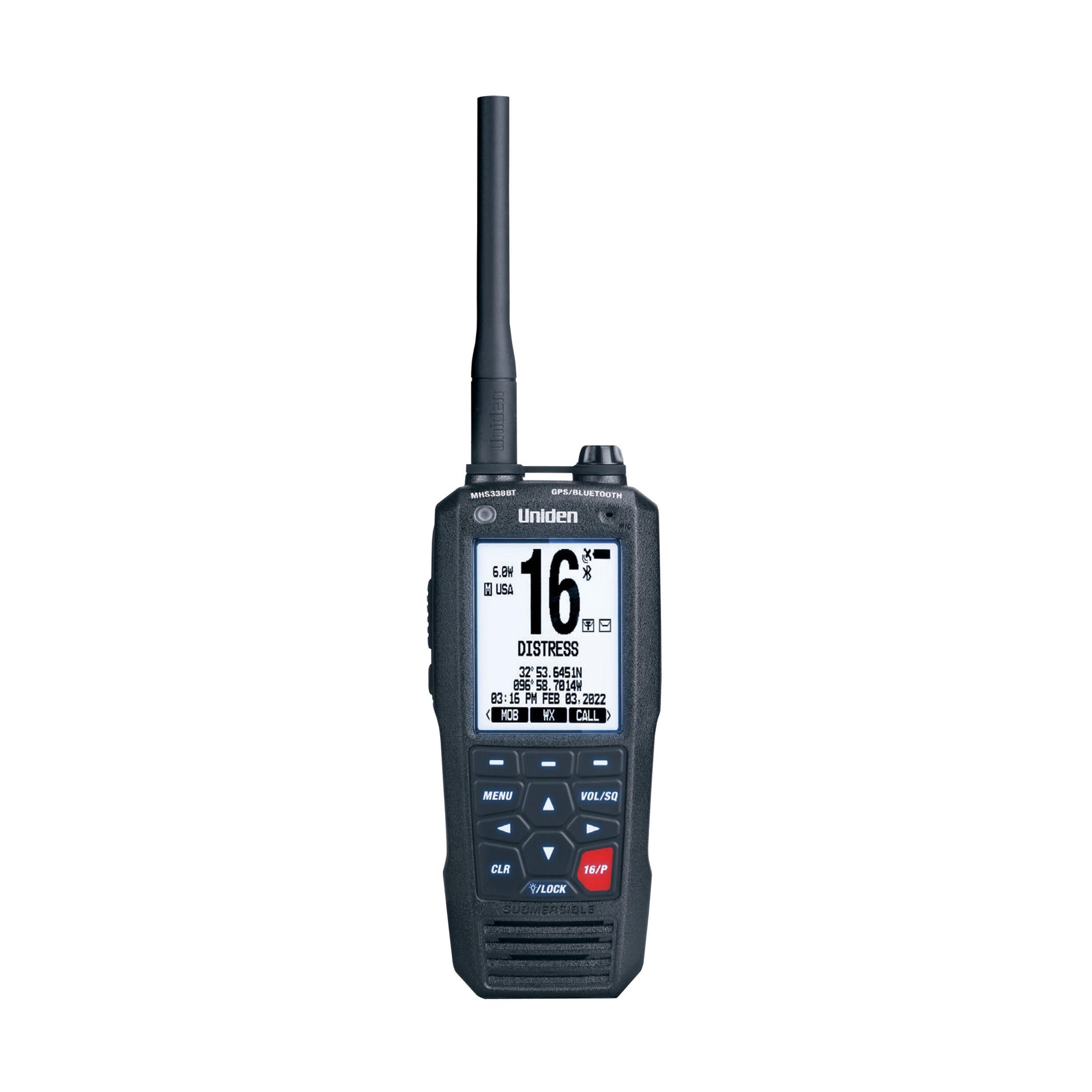 Uniden MHS338BT 6 Watt Vhf Class D Dsc Marine Handheld Radio With Gps & Bluetooth Connectivity Uniden