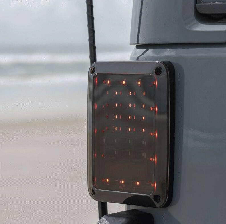 Heise JP-TL01S LED Grid Taillights with Smoked Lens for 2007-2019 Jeep Wrangler JK (pair) Metra