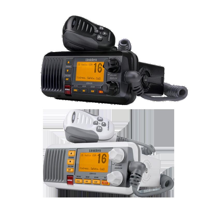 Uniden UM435BK 25 Watt Full Featured Fixed Mount Vhf Marine Radio With 4 Digit & "b" Channels -black Uniden
