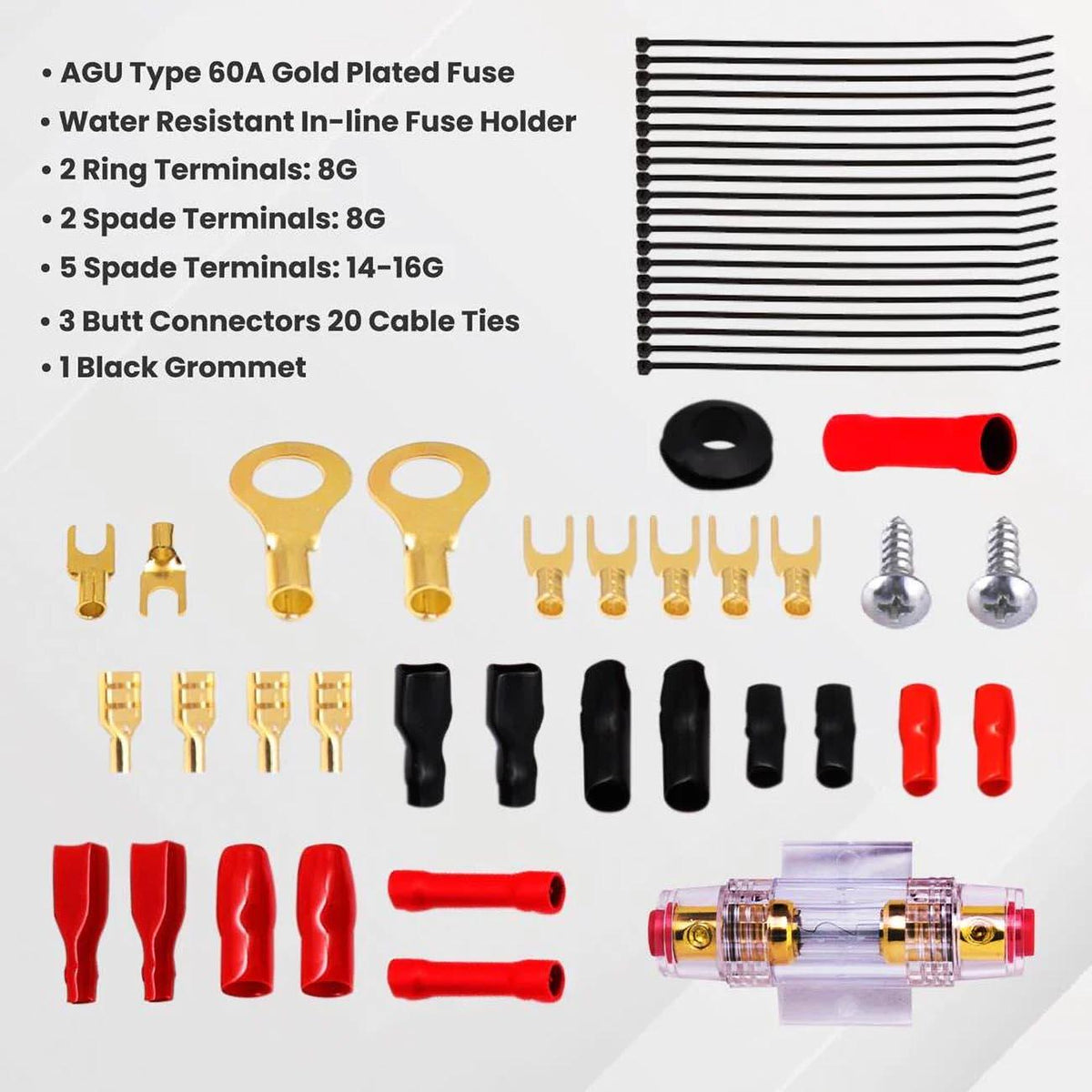 Pyle PLMRAKT8  8 Gauge Amplifier Wiring Kit Marine Grade - 1000 Watts Pyle
