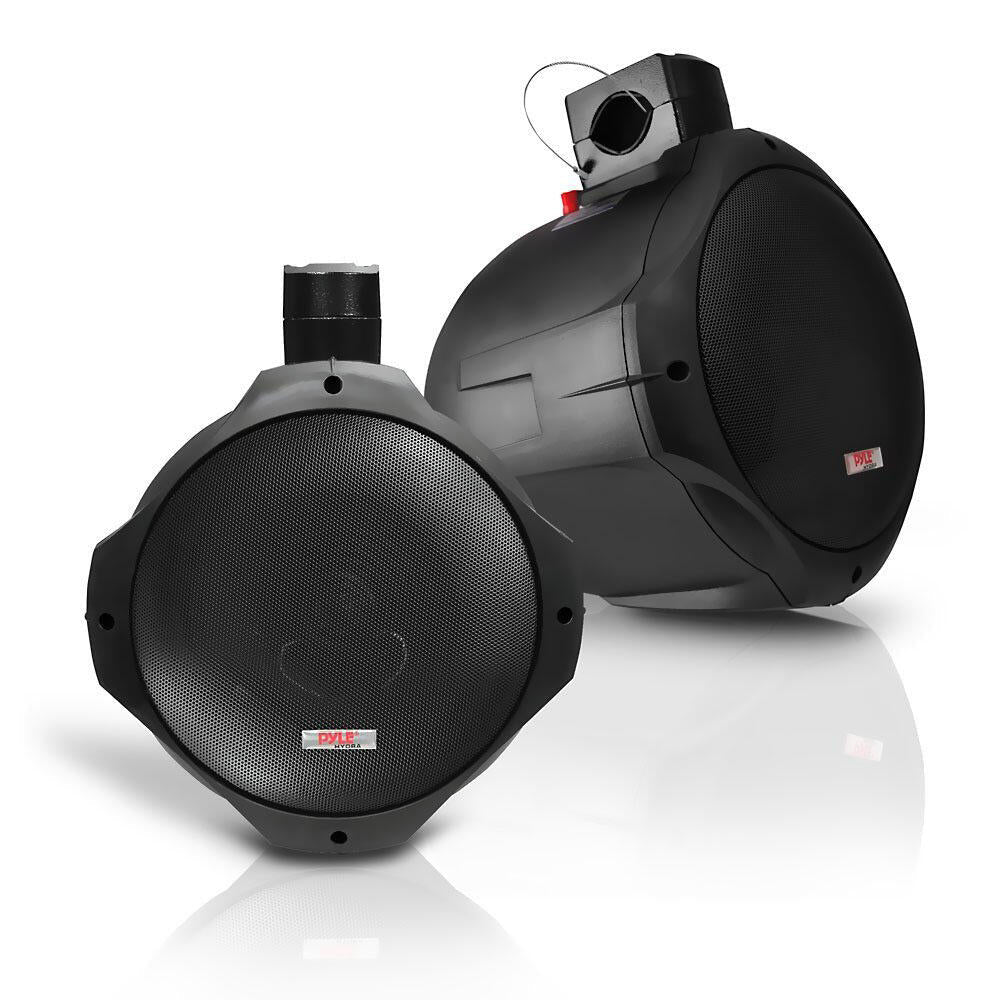 Pyramid PLMRB65 Pyle - Dual Two-way 200 Watt  6.5" Pair Of Water Resistant Marine Bullet Style Speakers With Mounting Hardware In Black Pyramid