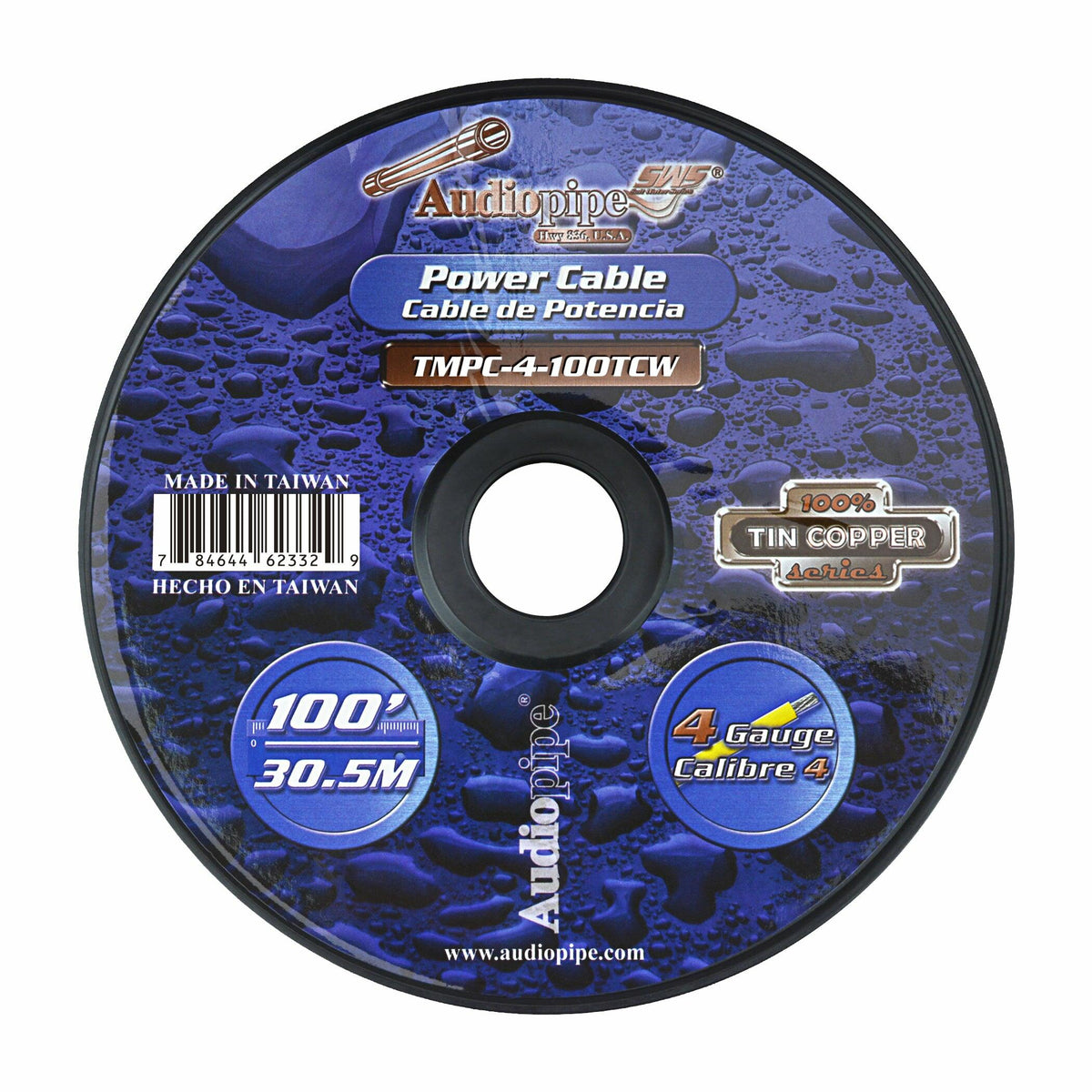 Audiopipe TMPC-4-100TCW Marine 4 Gauge Power Cable (TMPC-4-100TCW) Audiopipe