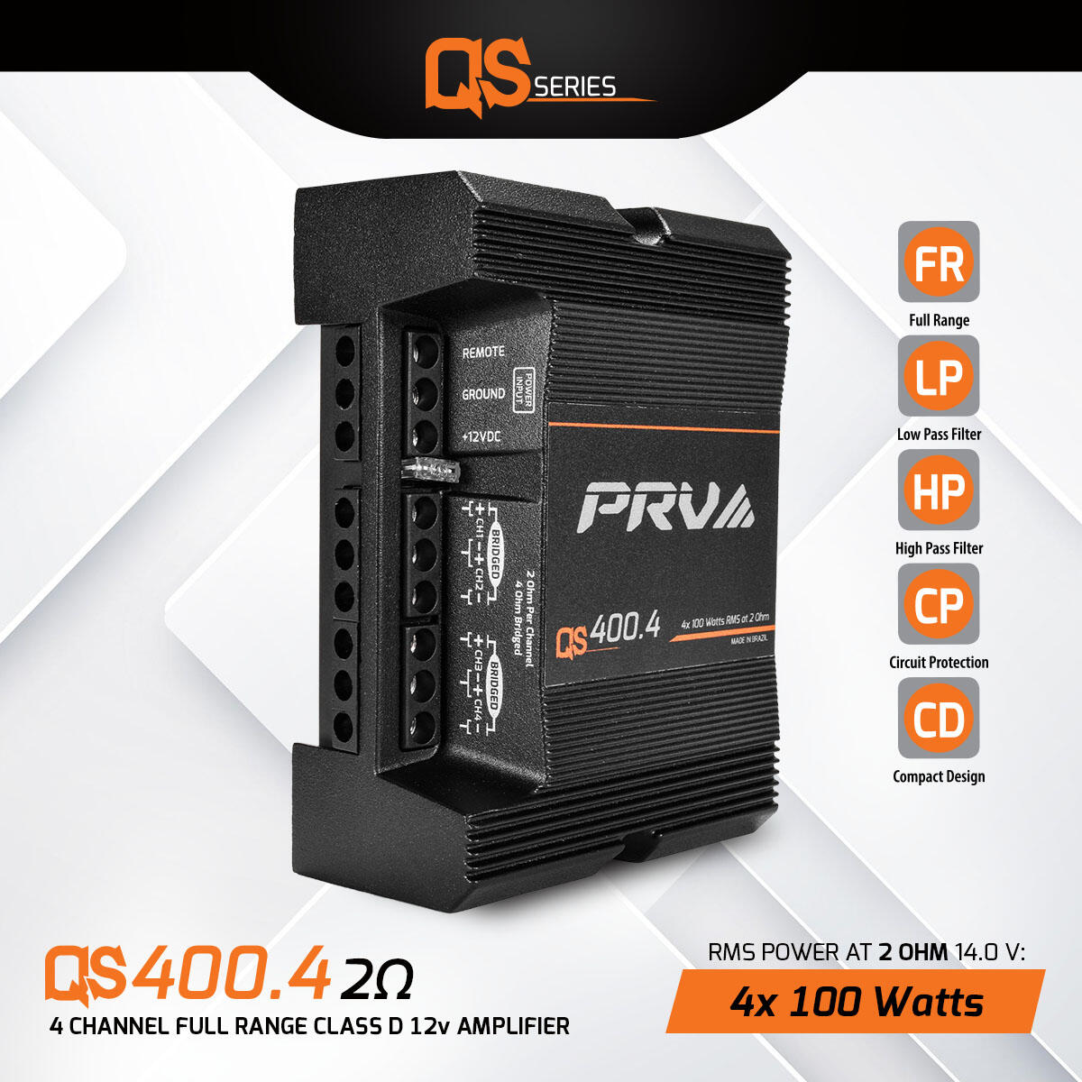 PRV Audio QS400.4 2 Ohm 4 Channel Full Range Amplifier PRV Audio