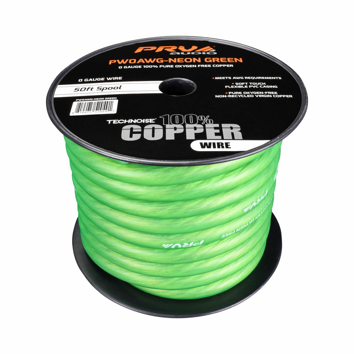 PRV Audio PW0AWG-NEON GREEN PW0AWG-NEON GREEN 50ft Roll PRV Audio