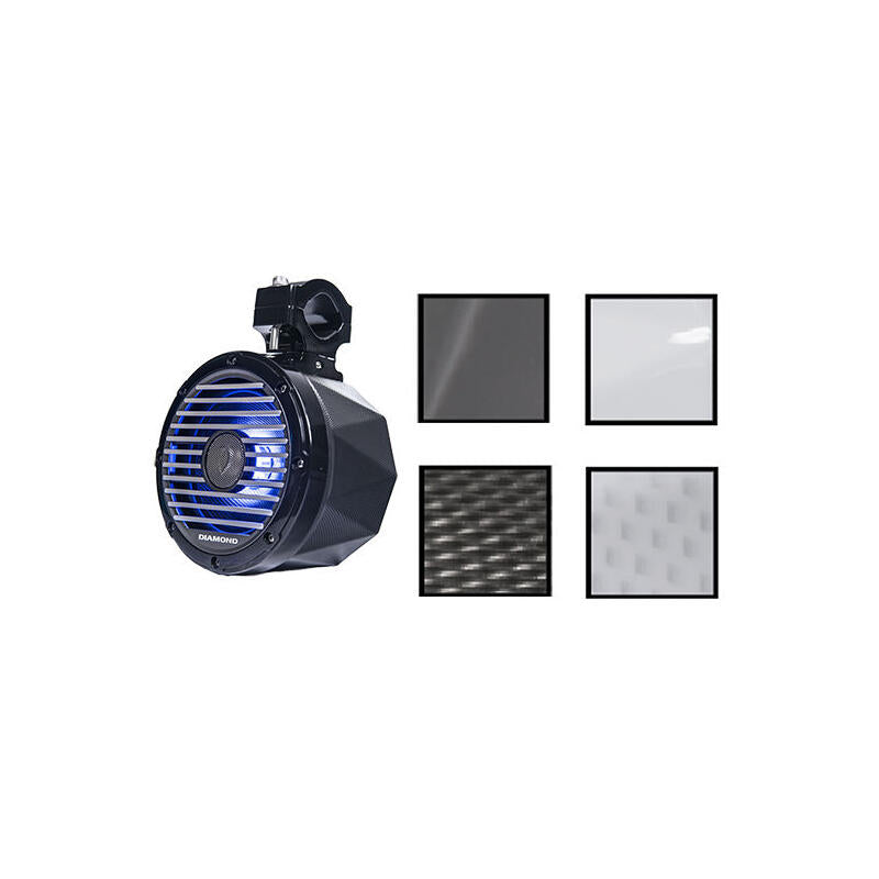 Diamond Audio HXM65PODB 2-Way 4Ohms Marine Speaker Tower Pod System, Matte Black (Pair) Diamond