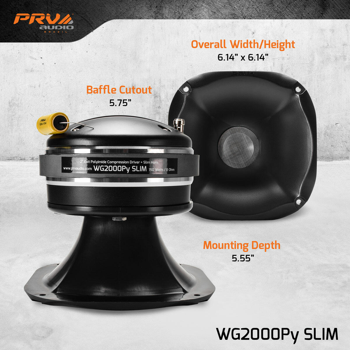 PRV Audio WG2000Py SLIM 2" Exit Mids & Highs Compression Driver with Horn PRV Audio