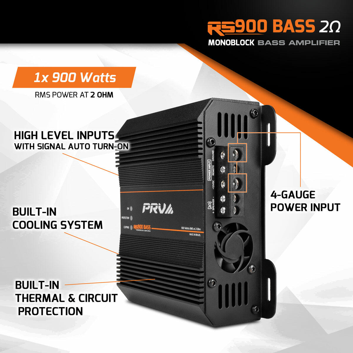 PRV Audio RS900 BASS 2 Ohm 1 Channel Monoblock Amplifier PRV Audio