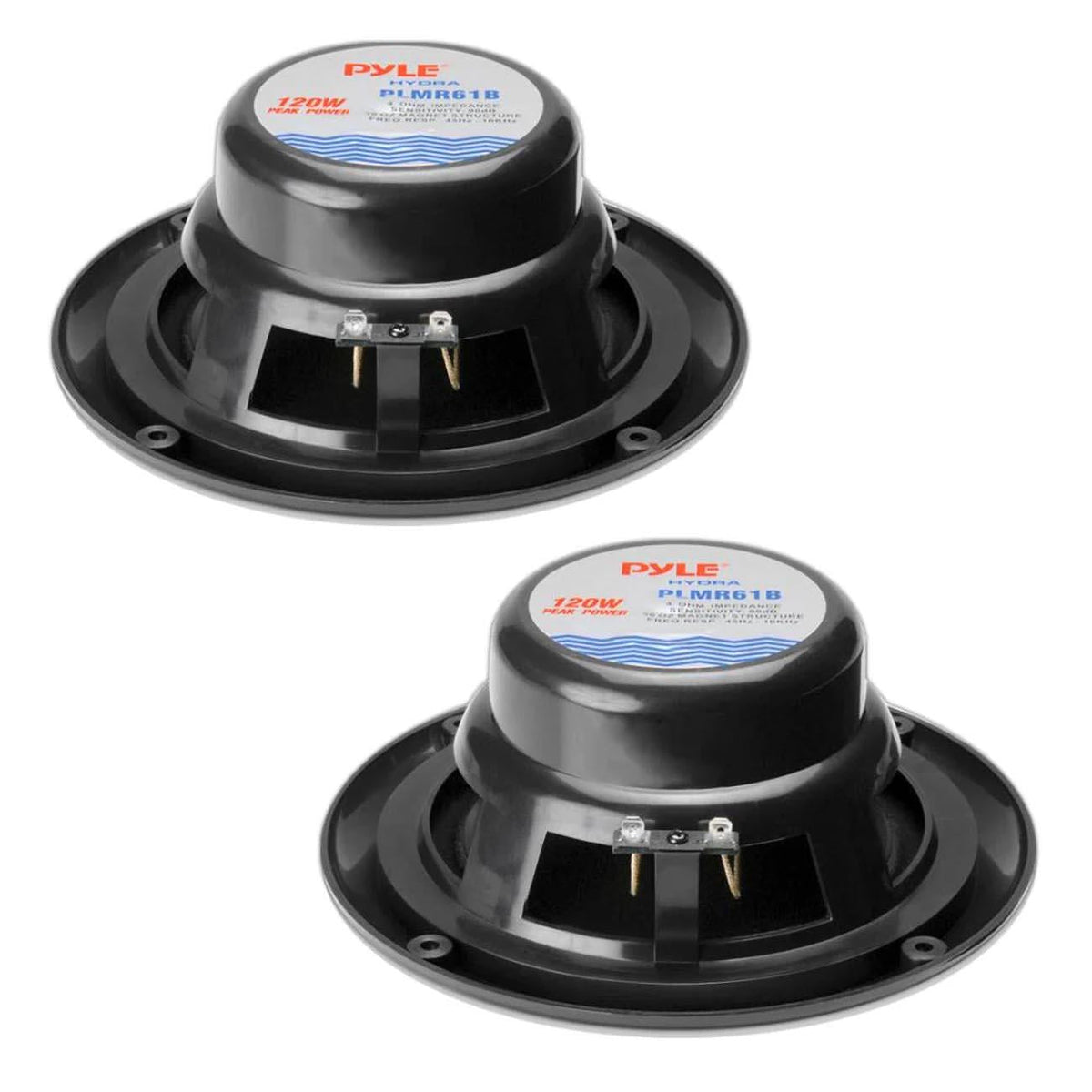 Pyle PLMR61B  Marine 6.5” Dual Cone Speakers (Black) Pyle