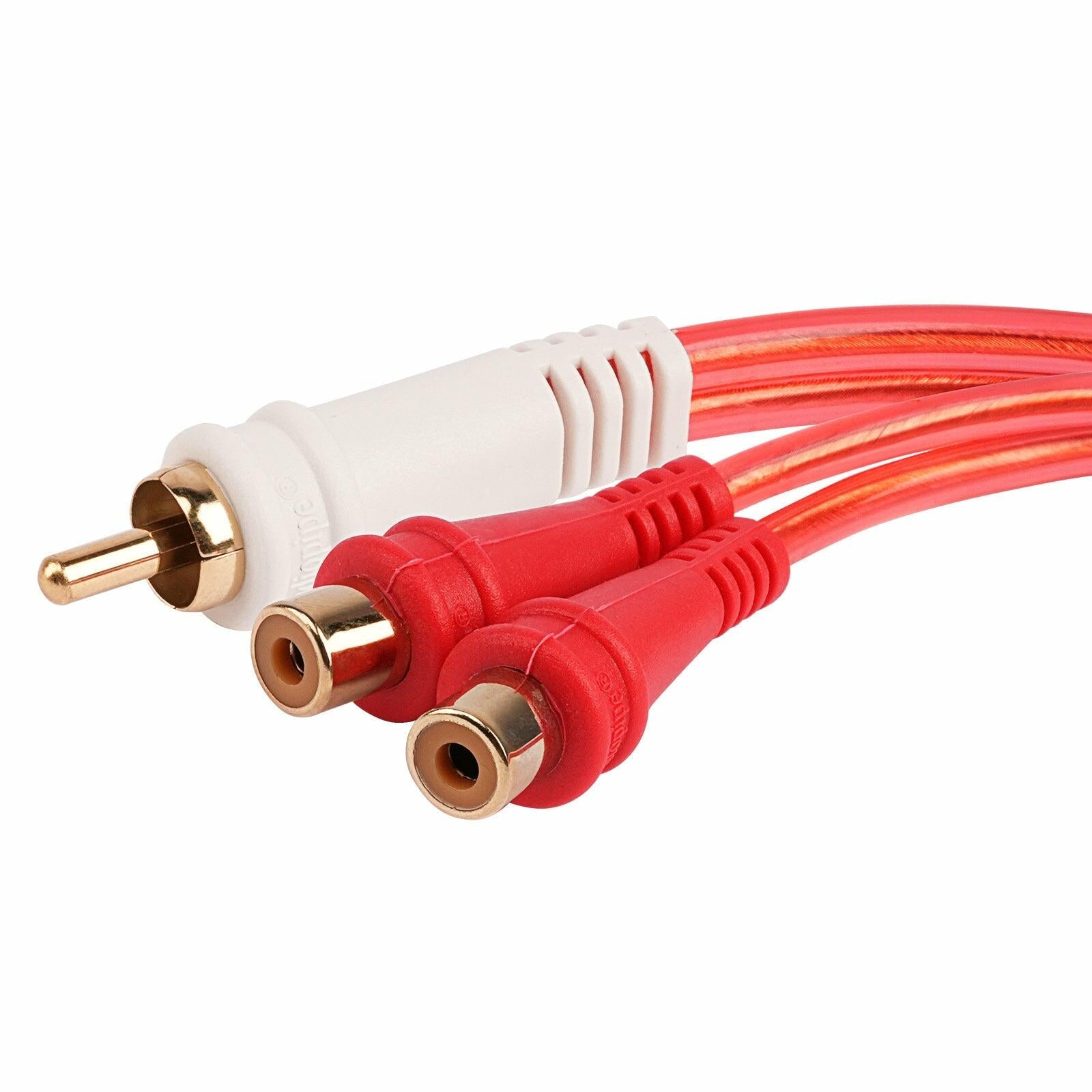 Audiopipe BMV-G-YM-2F Male to 2 Female Oxygen Free RCA Audio Splitter (BMV-G-YM-2F), 10-Pack (10 Individual Cables) Audiopipe