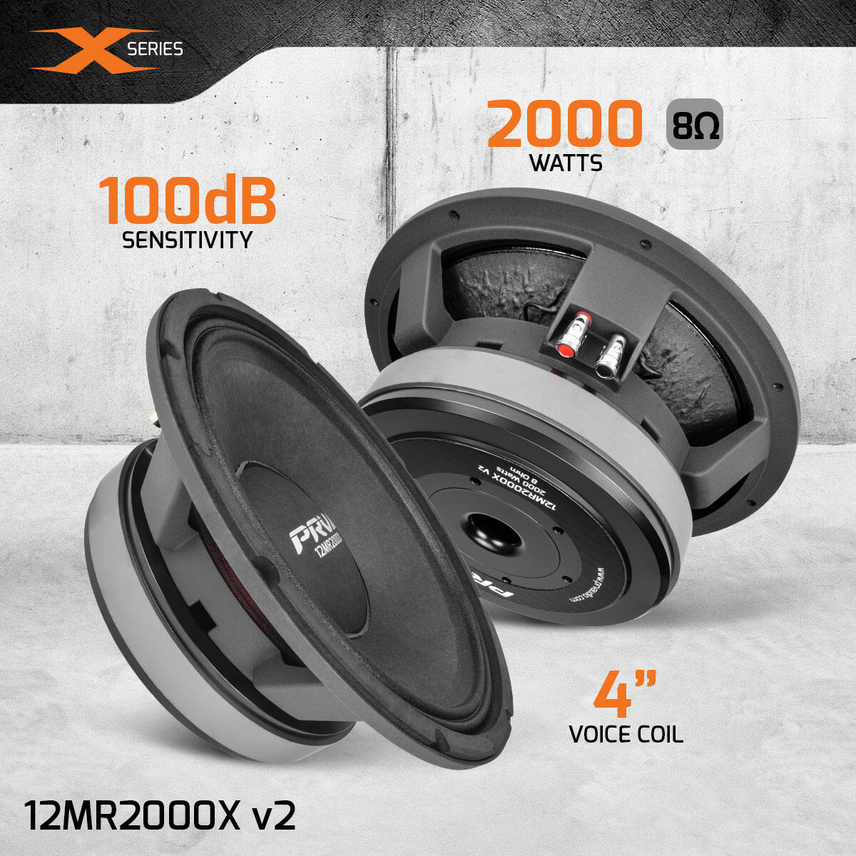 PRV Audio 12MR2000X v2 12" MIDRANGE LOUDSPEAKER (Each) PRV Audio