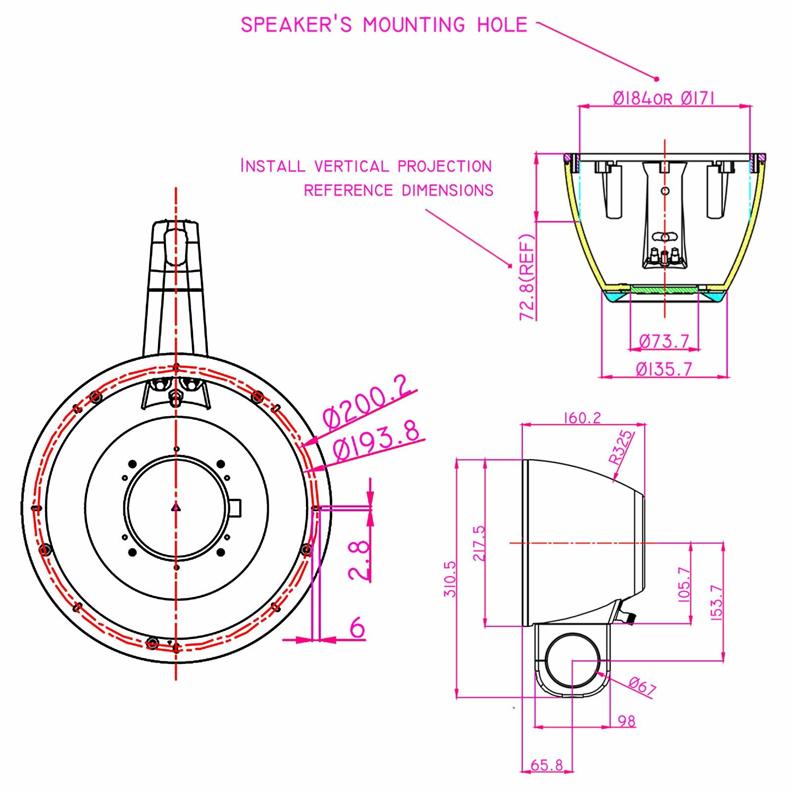 Audiopipe APMP-8002SP 8" Short Pod Weather Resistant Tower Enclosures (APMP-8002SP) (Pair) Audiopipe