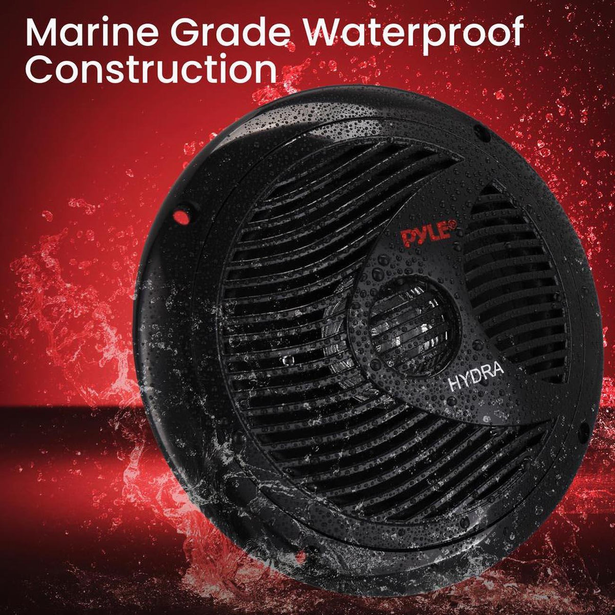 Pyle PLMR60B  Marine 6.5” Dual Cone Speakers (Black) Pyle