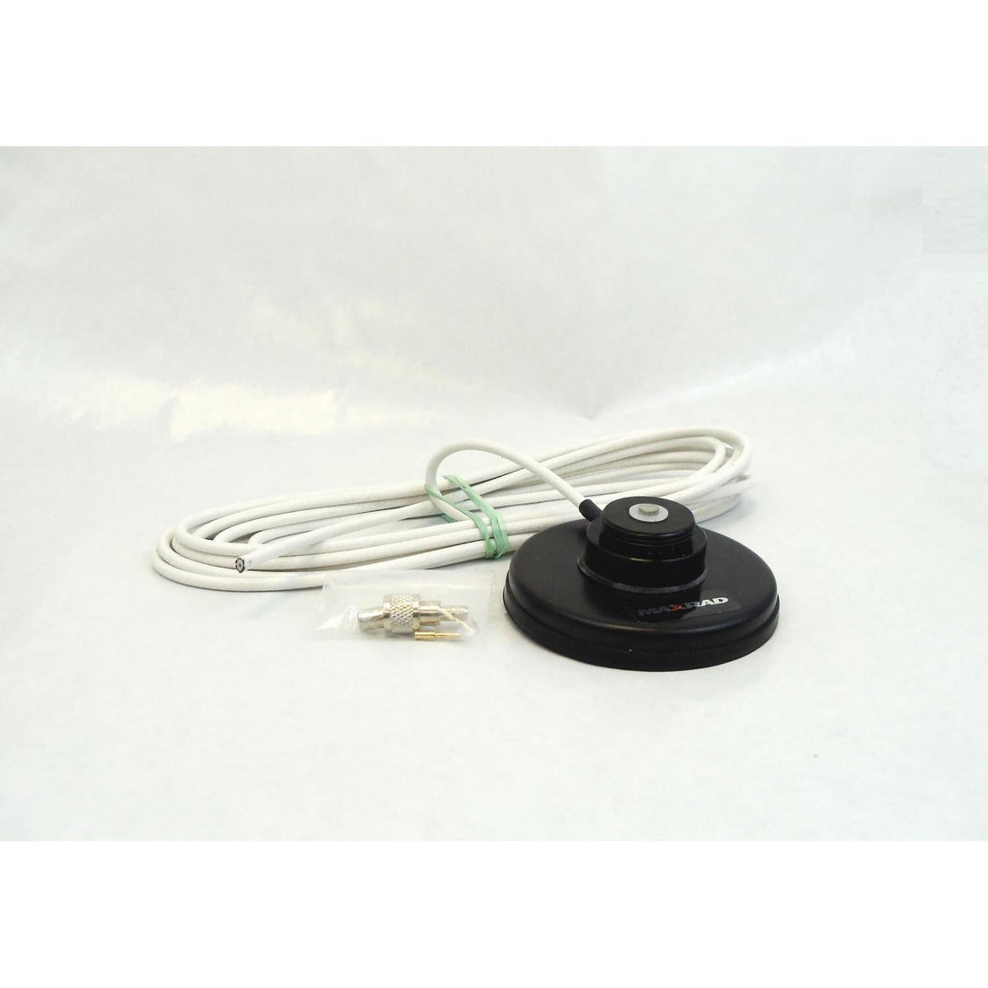 PCTEL & Maxrad RBGFPL Cellular Black 3-1/4" Round Magnet Mount With White 12' Coax And Loose Teflon Muhf Crimp On Connector PCTEL/Maxrad