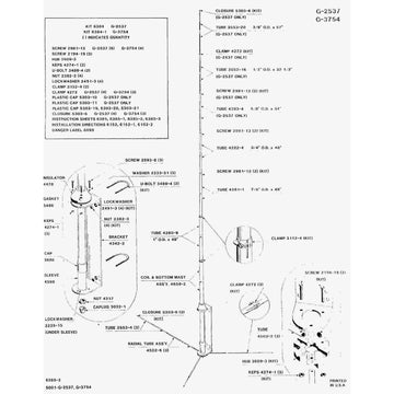 Hustler G3754 37-54 Mhz 300 Watt 9'-2" Omni Directional 4.2 Db Gain Aluminum End Fed Collinear  Base Station Antenna With So239 Connector Hustler