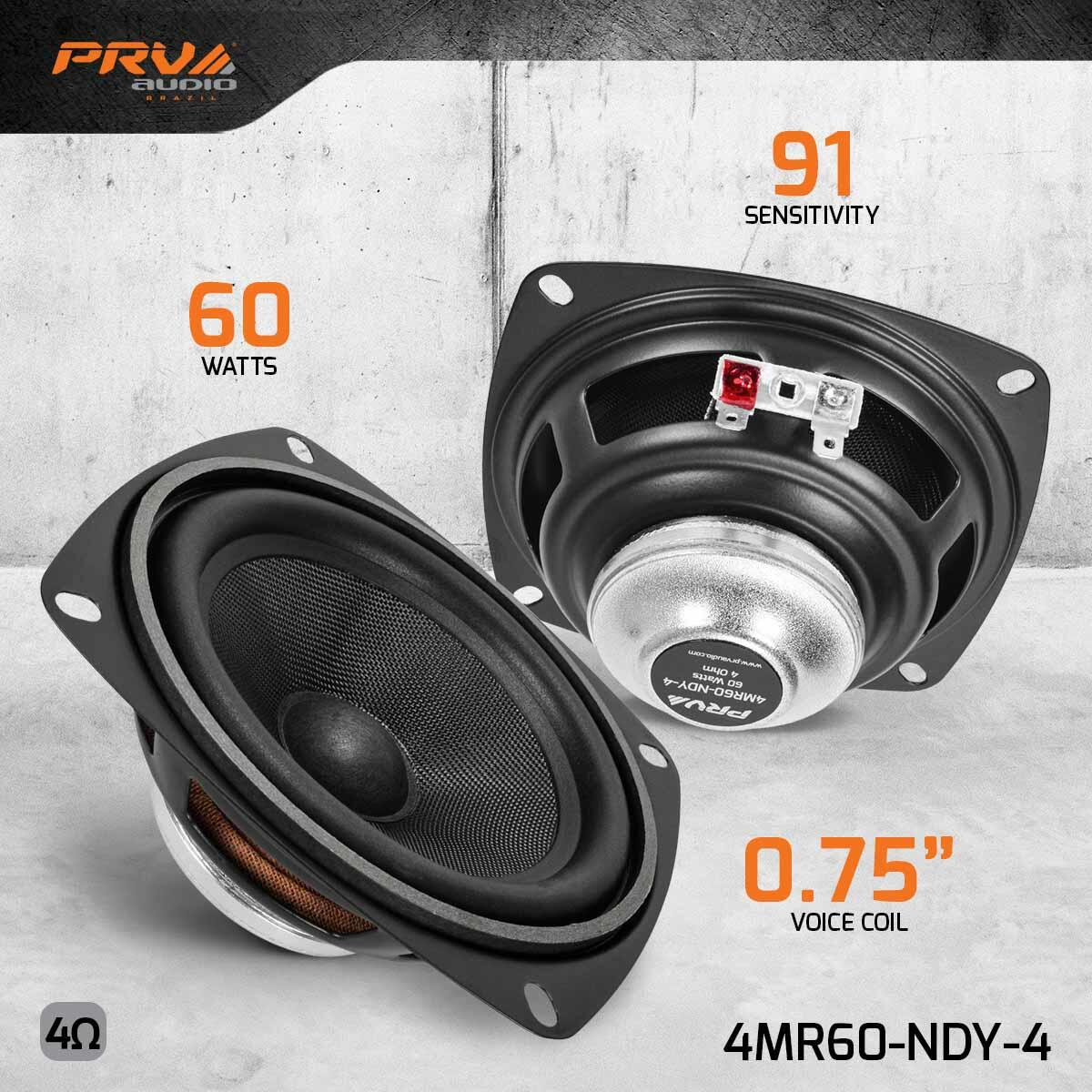 PRV Audio 4MR60-NDY-4 4" NEODYMIUM MIDRANGE LOUDSPEAKER (Each) PRV Audio