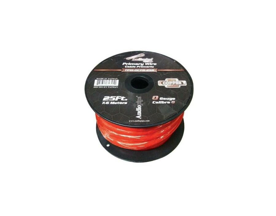 Audiopipe TPW-0CPR-25B 25 ft. Copper Flexible Primary Wire (Black) Audiopipe