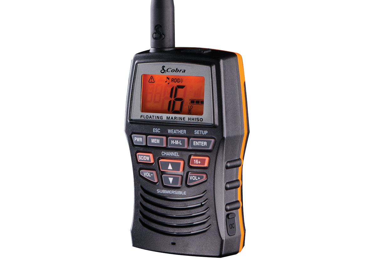 Cobra MRHH150FLT 3 Watt Vhf Handheld Marine Radio With Noaa Weather & Alerts, Submersible For 30 Minutes Cobra