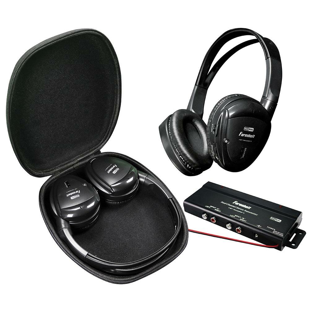 Power Acoustik HP902RFT  - HEADPHONES *Pair* SWIVEL EARPAD 2CH.RF 900MHZ W/TRANSMITTER Power Acoustik