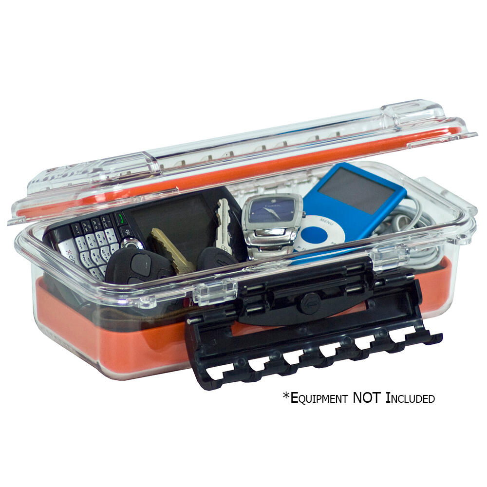 Plano 145000 Waterproof Polycarbonate Storage Box - 3500 Size - Orange/Clear Plano