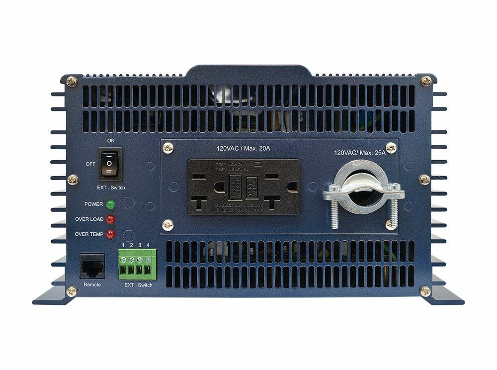 Samlex PST300012 3000 Watt, 6000 Watt Surge 12 Volt DC Pure Sine Wave Inverter With 2 Ac Receptacles, Low Battery Alarm & Overload Protection Samlex