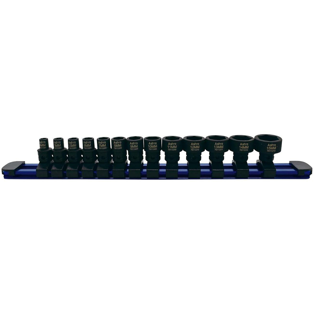 Astro 78113 Astro Tools Metric 1/4" Drive Low Profile Nano Impact Sockets (13 Piece) ASTRO