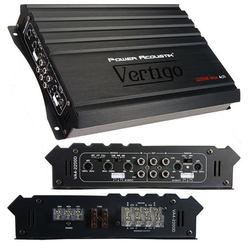 Power Acoustik VA4-2200D  Vertigo Series 4 Channel Amplifier 2200W Max Power Acoustik