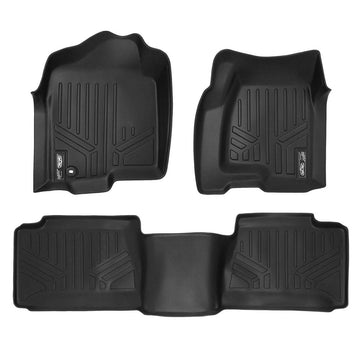Smartliner SA0178/B0179 Smartliner Floor Liners Front/2nd Row 2001 - 2007 Silverado/Sierra Ext Extended Cab (Black) SMARTLINER