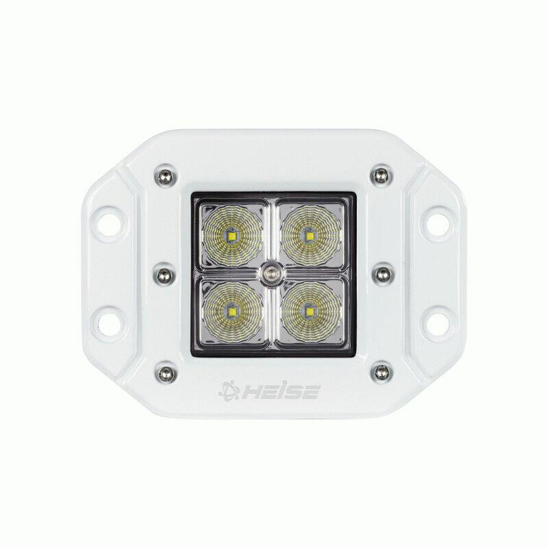 Heise HE-MFMCL2 3" Flush Mount Blackout Flood Marine Cube Light (4 LED) Heise