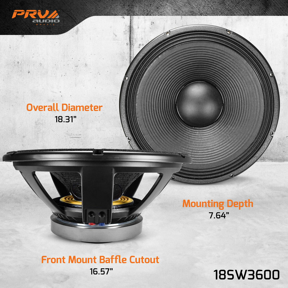 PRV Audio 18SW3600 18" SUBWOOFER LOUDSPEAKER (Each) PRV Audio