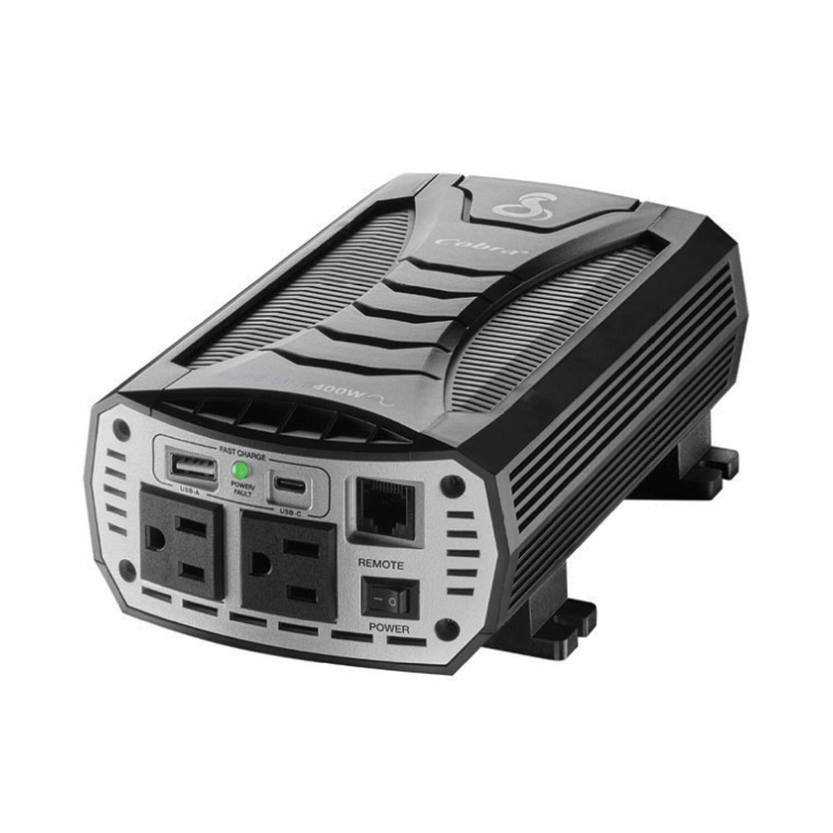 Cobra CPI400PSW 400 Watt Pure Sine Wave Inverter - 800 Watt Surge With 2 Ac Outlets And 2 Usb Ports Cobra