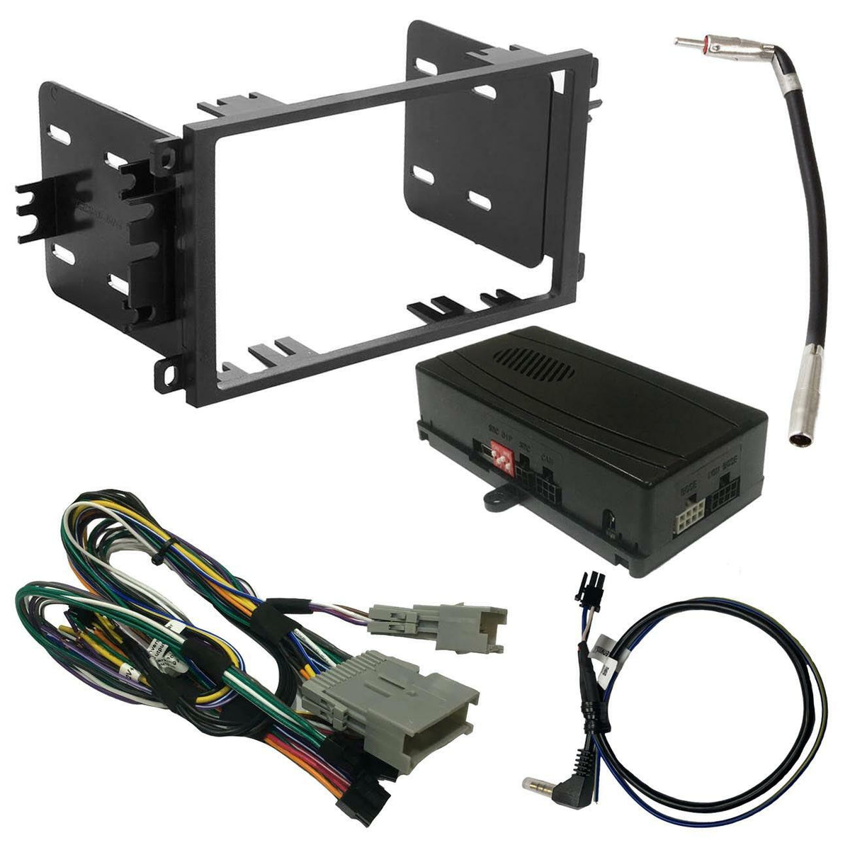 Crux DKGM-15 OnStar Radio Replacement interface w/ SWC Retention video switcher & D. Din Dash Kit - GM Clas CRUX