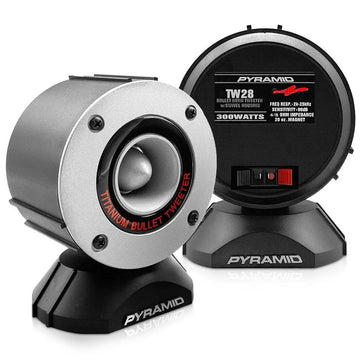 Pyramid TW28 Peak Power 3.75" Aluminum Bullet Horn 1" Titanium Dome Super Tweeter (Pairs) Pyramid