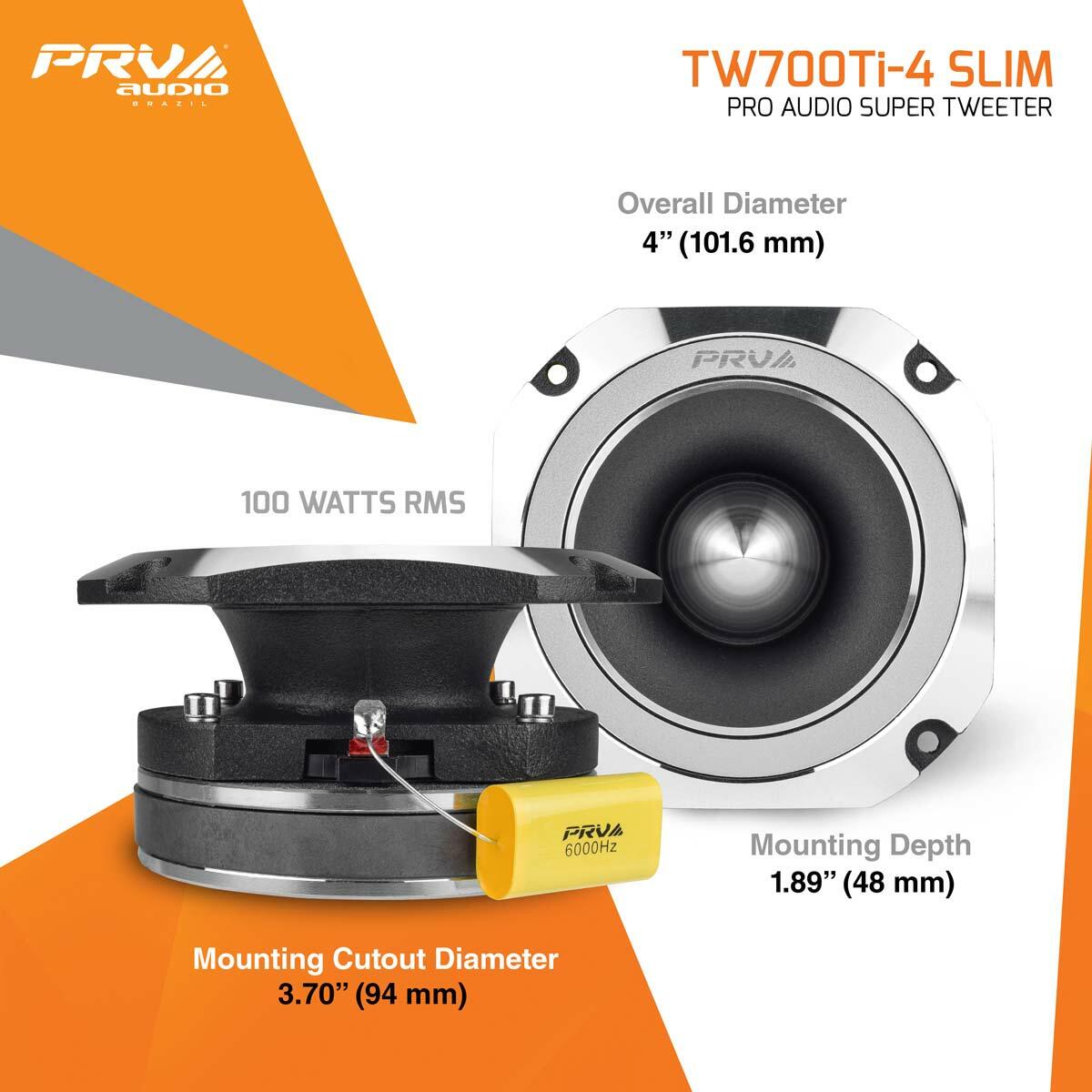PRV Audio TW700Ti-4 SLIM PRO AUDIO SUPER TWEETER (Pair) PRV Audio