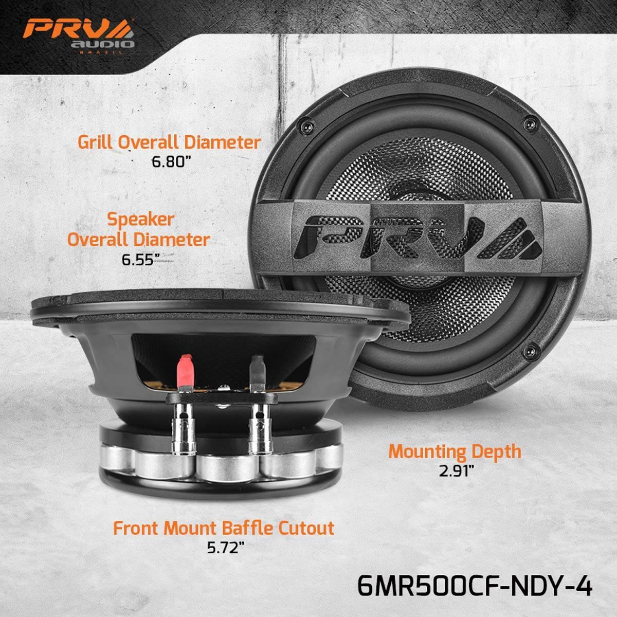 PRV Audio 6MR500CF-NDY-4 6.5" NEODYMIUM MIDRANGE LOUDSPEAKER (Pair) PRV Audio