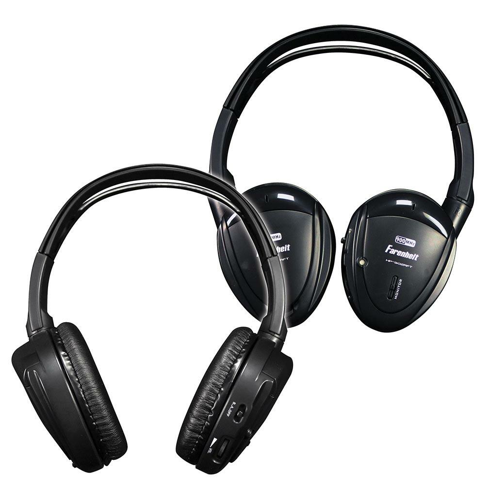 Power Acoustik HP902RFT  - HEADPHONES *Pair* SWIVEL EARPAD 2CH.RF 900MHZ W/TRANSMITTER Power Acoustik