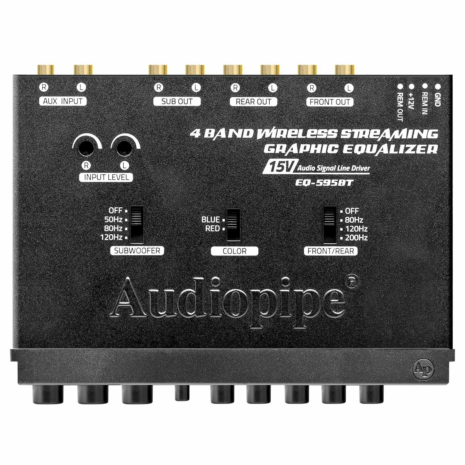 Audiopipe EQ-595BT 4 Band Wireless Streaming Graphic Equalizer (EQ-595BT) Audiopipe