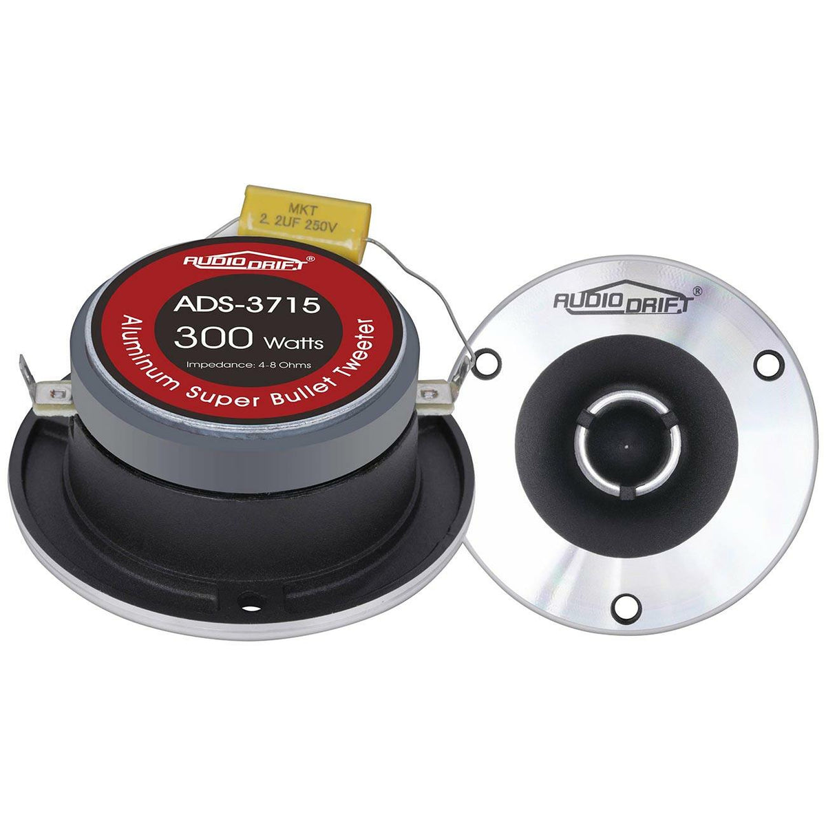 Audiopipe ADS3715 Audiodrift 3-3/4" Aluminum Super Bullet Tweeters (Pair) Audiopipe