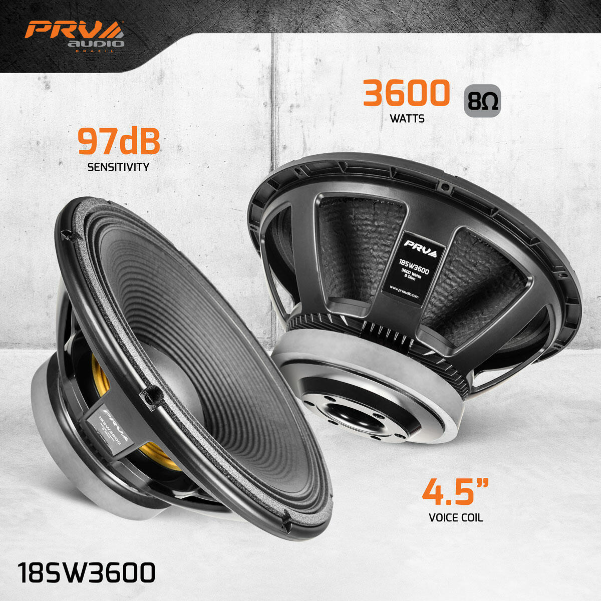 PRV Audio 18SW3600 18" SUBWOOFER LOUDSPEAKER (Each) PRV Audio
