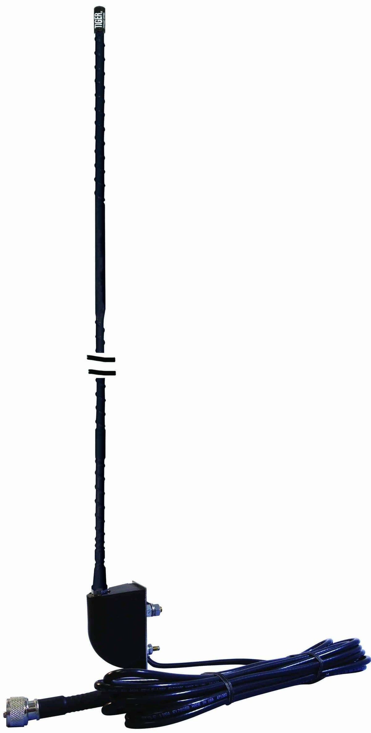 Everhardt NGP1SM-B 4' Fiberglass No Ground Antenna Kit With Side Mount In Black Everhardt