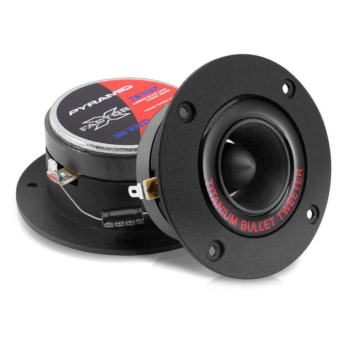 Pyramid TW18BK Bullet Horn Super Tweeter [Pair] (Black) Pyramid
