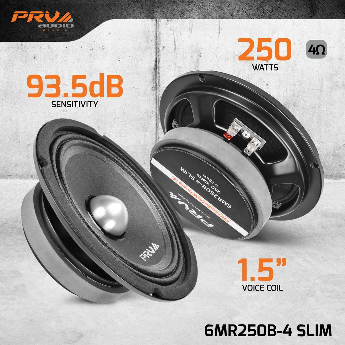 PRV Audio 6MR250B-4 SLIM 6.5" Midrange Bullet Slim Loudspeaker (Each) PRV Audio