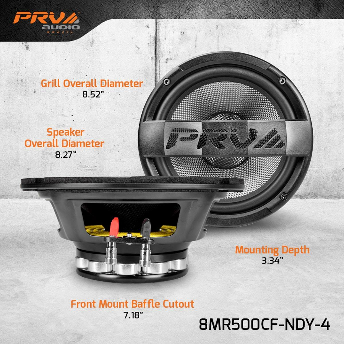 PRV Audio 8MR500CF-NDY-4 8" NEODYMIUM MIDRANGE LOUDSPEAKER PRV Audio