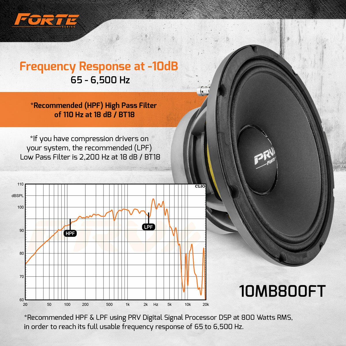 PRV Audio 10MB800FT 10" MIDBASS LOUDSPEAKER PRV Audio