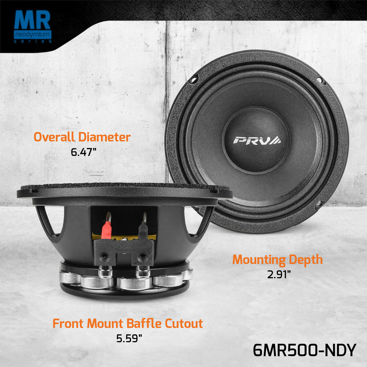PRV Audio 6MR500-NDY 6.5" NEODYMIUM MIDRANGE LOUDSPEAKER PRV Audio