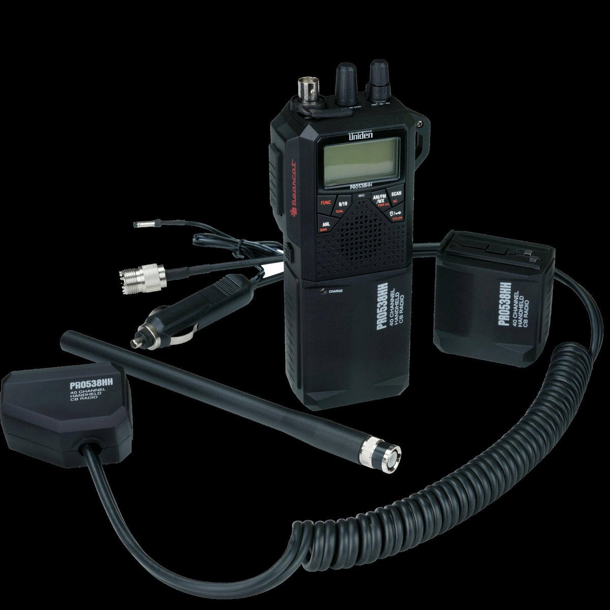 Uniden PRO538HHFM 40 Channel AM/FM Handheld CB Radio With Dc Car Adapter Uniden