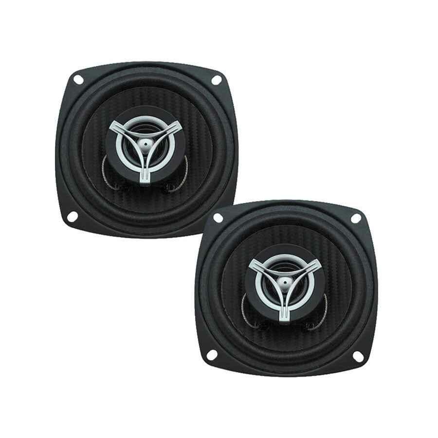 Power Acoustik EF42 4" 2-way 250 Watt 4 Ohm Coaxial Speaker Pair With Carbon Fiber Injected Polypropylene Cone, 1" Voice Coil, 1.2" Dome Tweeter & Grills Power Acoustik
