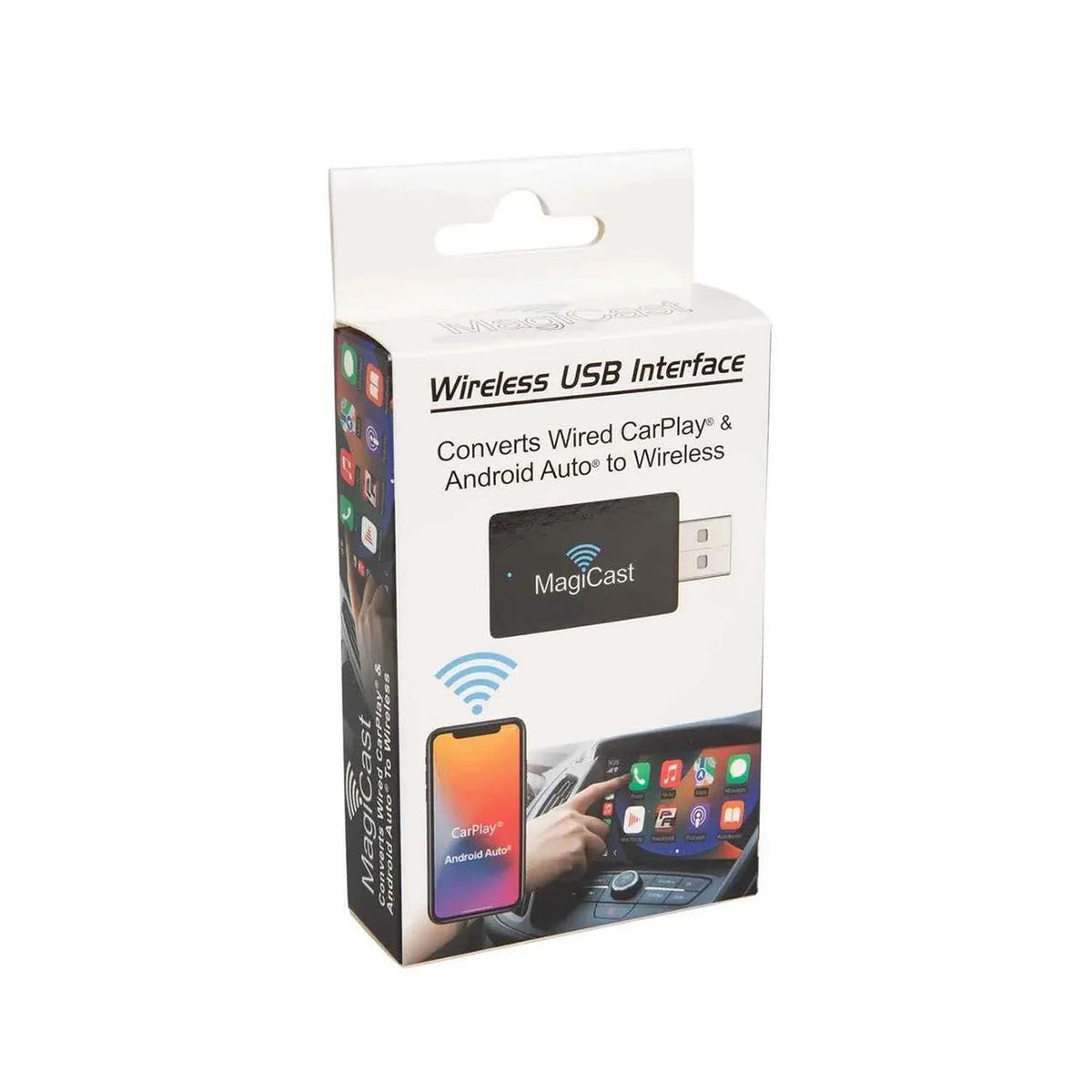 Power Acoustik MC-2  MagiCast USB Interface - Apple CarPlay/Android Auto Wired to Wireless Power Acoustik