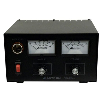 Astron VS-20M 2 - 15 Volts Adjustable DC Linear Power Supply 16 Amps Cont 20 Amps ICS with Backlit Meters Astron
