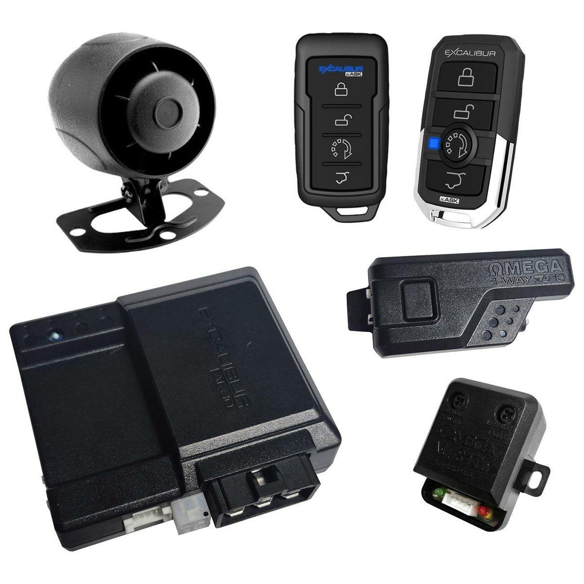 Excalibur Alarms AL-1680 1-Way Car Alarm System with Remote Start – 1500 Foot Range Excalibur Alarms